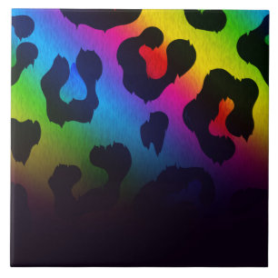 Carreau Empreinte de léopard coloré
