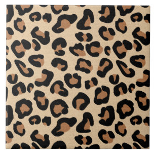 Carreau Empreinte de léopard, noir, Brown, rouille et bron