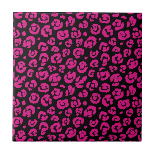 Carreau Empreinte de léopard noir de roses indien (Devant)