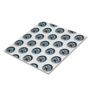 Carreau empreinte de patte canin coloré alléchant