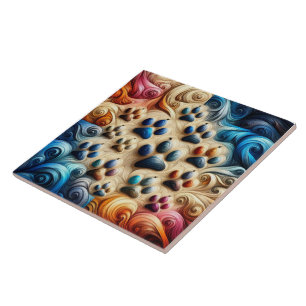 Carreau Empreinte de patte canin de couleur surprenant