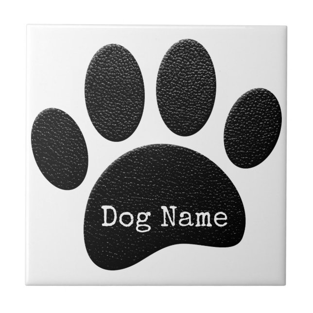 Carreau Empreinte de patte de chien avec nom de machine pe (Devant)