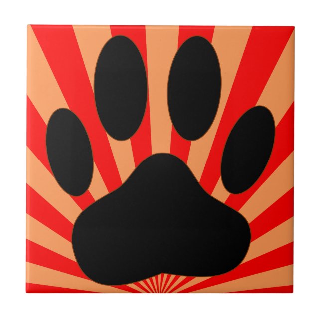 Carreau Empreinte de patte de chien radiant (Devant)