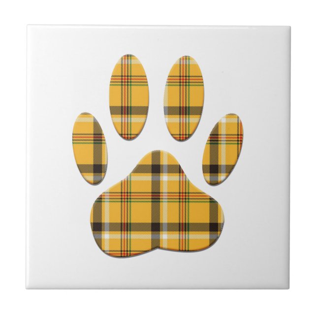 Carreau Empreinte de patte de chien Tartan (Devant)