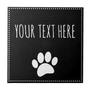 Carreau Empreinte de patte de chien texte personnalisé noi