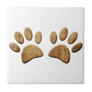 Carreau Empreinte de patte de Wood Dog