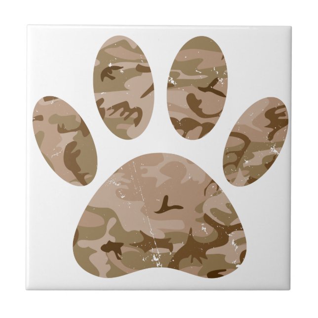 Carreau Empreinte de patte en détresse de Camo Dog du dése (Devant)