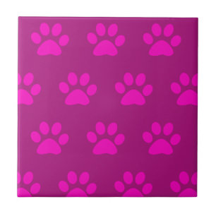 Carreau Empreinte de patte Motif rose violet fille mignonn