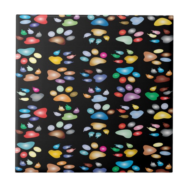 Carreau empreintes de pattes colorés (Devant)