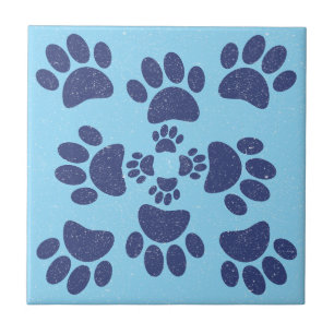 Carreau Empreintes de pattes de chien de style portugais v