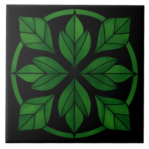 Carreau en céramique à motif de feuilles élégantes