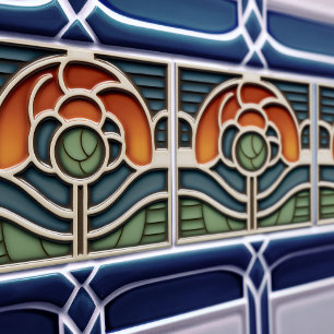 Carreau en céramique Art Nouveau Mackintosh Rose