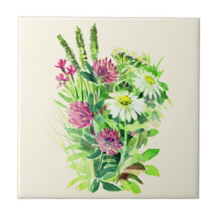 Carreau en céramique de fleurs sauvages d'été