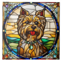 Carreau en céramique décoratif Yorkie mignon