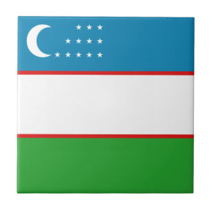 Carreau en céramique du drapeau de l'Ouzbékistan