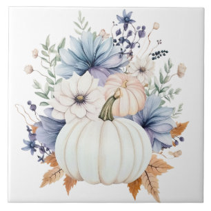 Carreau en céramique floral de citrouille d'automn