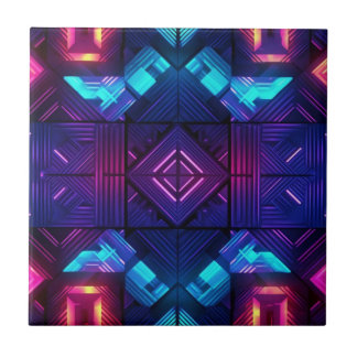 Carreau en céramique géométrique bleu à liaison ro