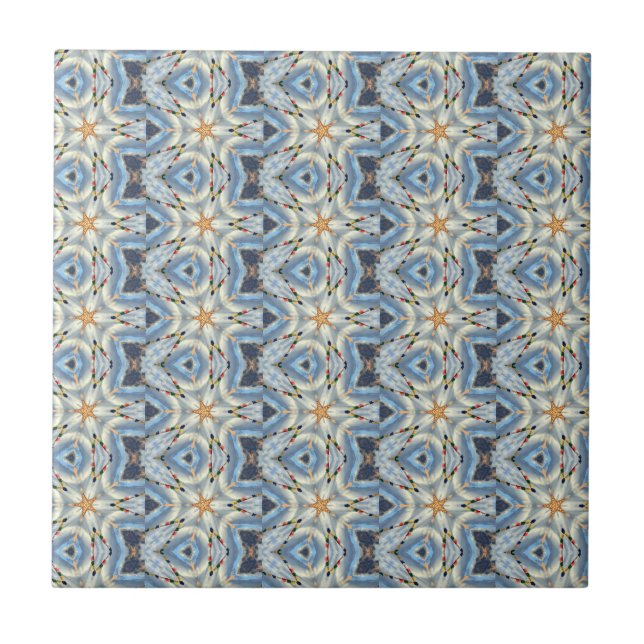 Carreau en grande partie tuile marocaine bleue (Devant)
