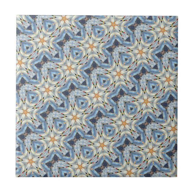 Carreau en grande partie tuile marocaine diagonale bleue (Devant)