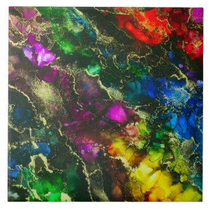 Carreau Encre d'alcool psychédélique Peinture Abstraite