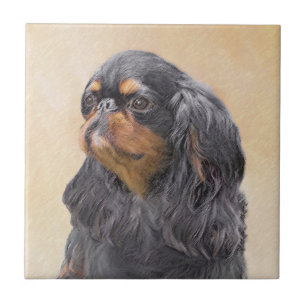 Carreau English Toy Spaniel Peinture Animal Art original