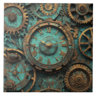Carreau Engrenages et mécanismes de style Steampunk vintag