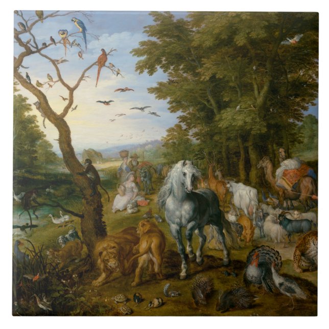 Carreau Entrée des animaux dans l'arche de Noé (Brueghel) (Devant)