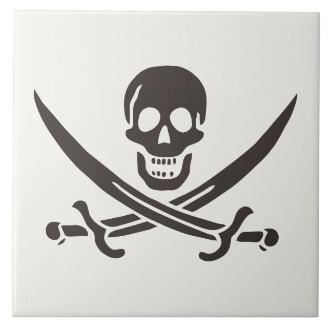 Carreau Épées de crâne d'obsidienne Drapeau de pirate de C (Devant)