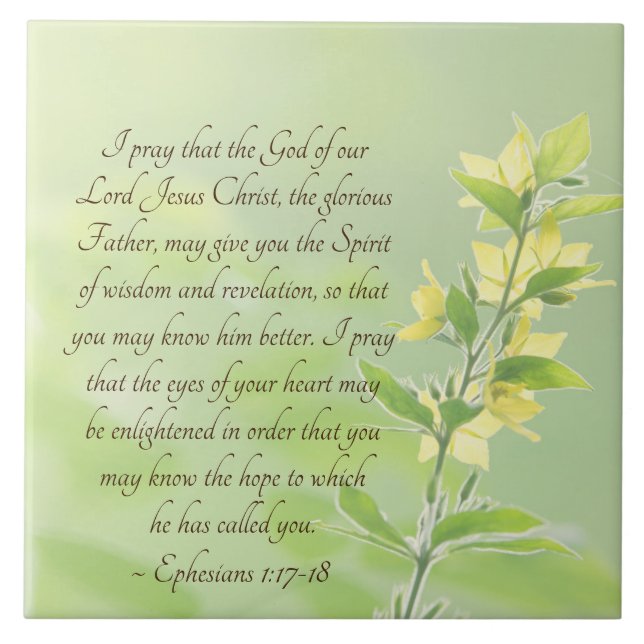 Carreau Éphésiens 1:17-18 Esprit de sagesse et de révélati (Devant)