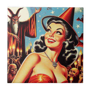 Carreau Épingle de sorcière vintage Halloween