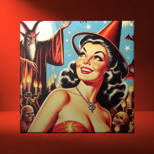 Carreau Épingle de sorcière vintage Halloween