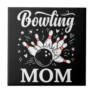 Carreau Épingles de cœur de maman de bowling Ligue drôle F
