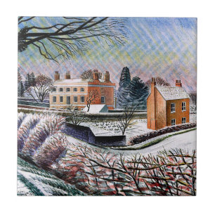 Carreau Eric Ravilious - Le Vicarage en hiver