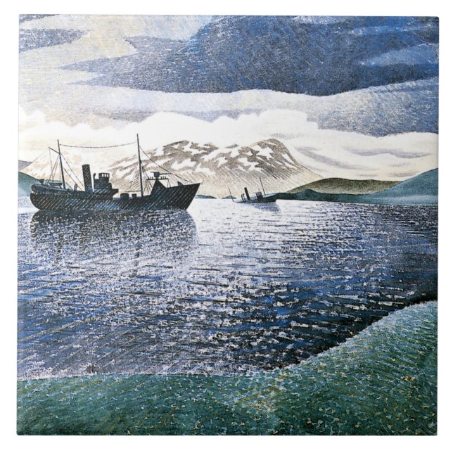 Carreau Eric Ravilious - Norway, magic realism, (Devant)