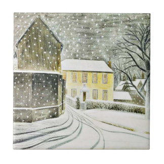 Carreau Eric Ravilious - Route de Hallstead sous la neige,