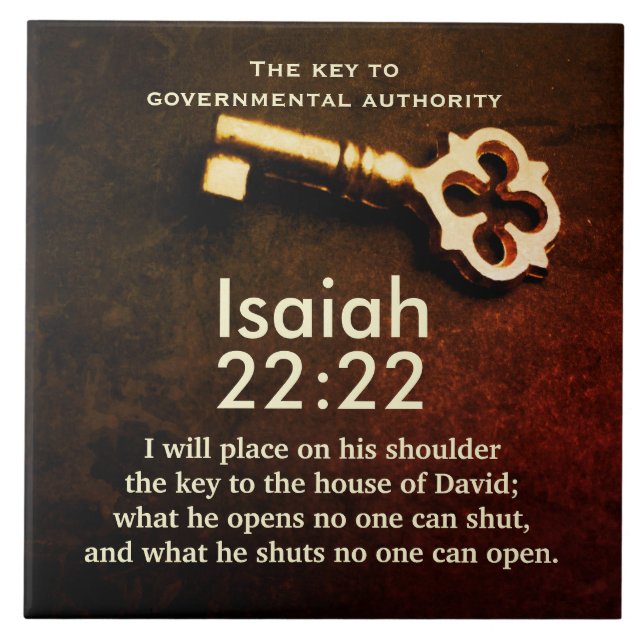 Carreau Ésaïe 22:22 Clé de la Maison de David Bible Verse (Devant)
