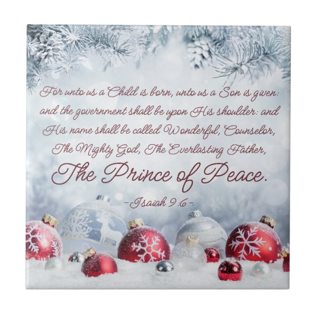 Carreau Ésaïe 9:6 Un enfant est né Noël (Devant)