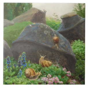 Carreau Escargots dans un jardin de rochers (par H.A. Bren