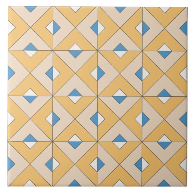 Carreau Espagnol bleu rose géométrique Méditerranée (Devant)