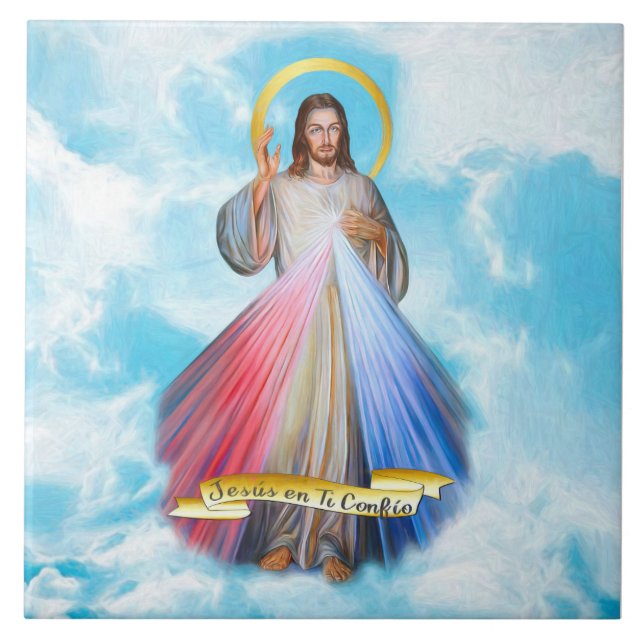 Carreau Espagnol Jésus Divina Misericordia Cielo Azul (Devant)