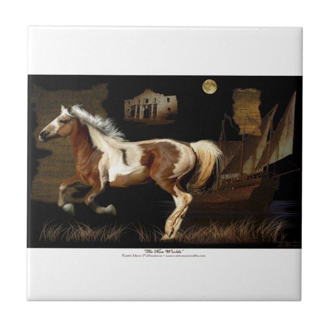 Carreau Espagnol Mustang New Worlde Horse-lover's Tile (Devant)