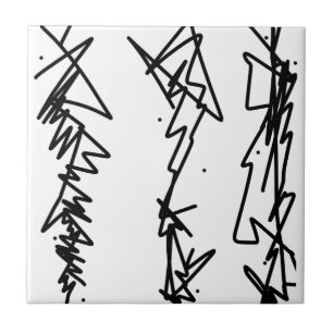 Carreau Esquisse d'art Abstrait noir blanc