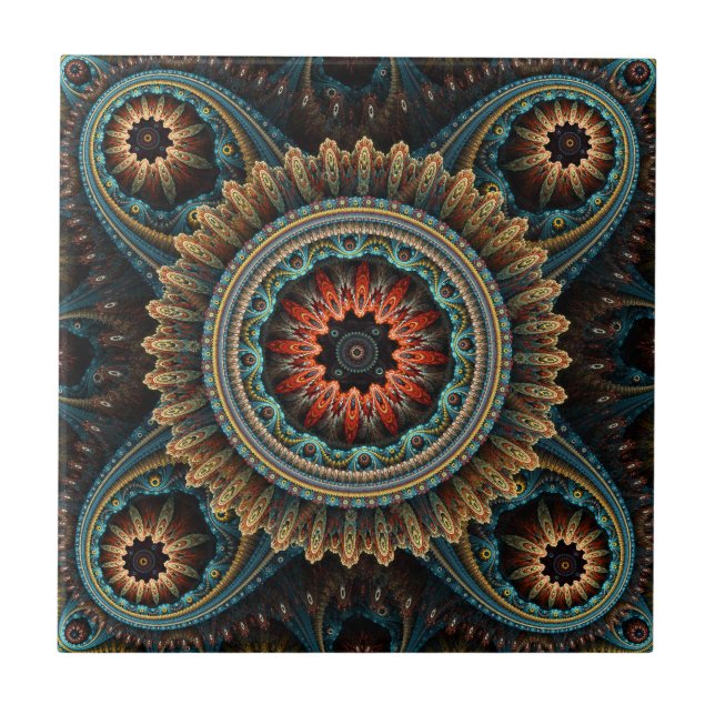 Carreau Essaouira Floral Mandala Motif (Devant)