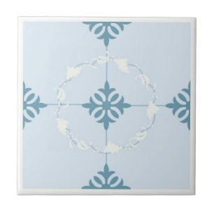 Carreau Et blanc tuile modelée par Marocain bleu