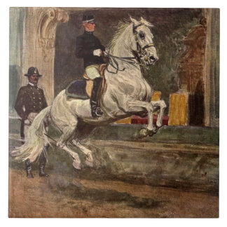 Carreau Étalon blanc Croupade de Lipizzan