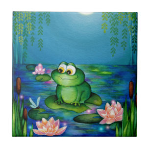 Carreau Étang de grenouille et de lis