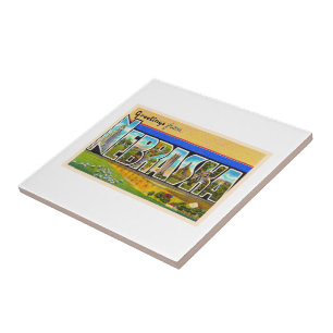 Carreau État du Nebraska NE Vintage Grande lettre carte po