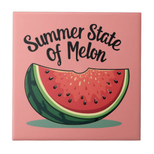 Carreau État estival de Melon Retro Fruit Art