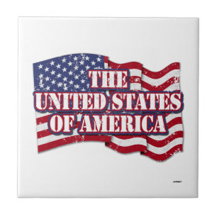Carreau États-Unis d'Amérique avec drapeau en détresse