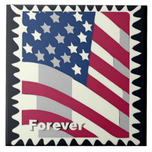 CARREAU ÉTATS-UNIS D'AMÉRIQUE DRAPEAU FOREVER STAMP
